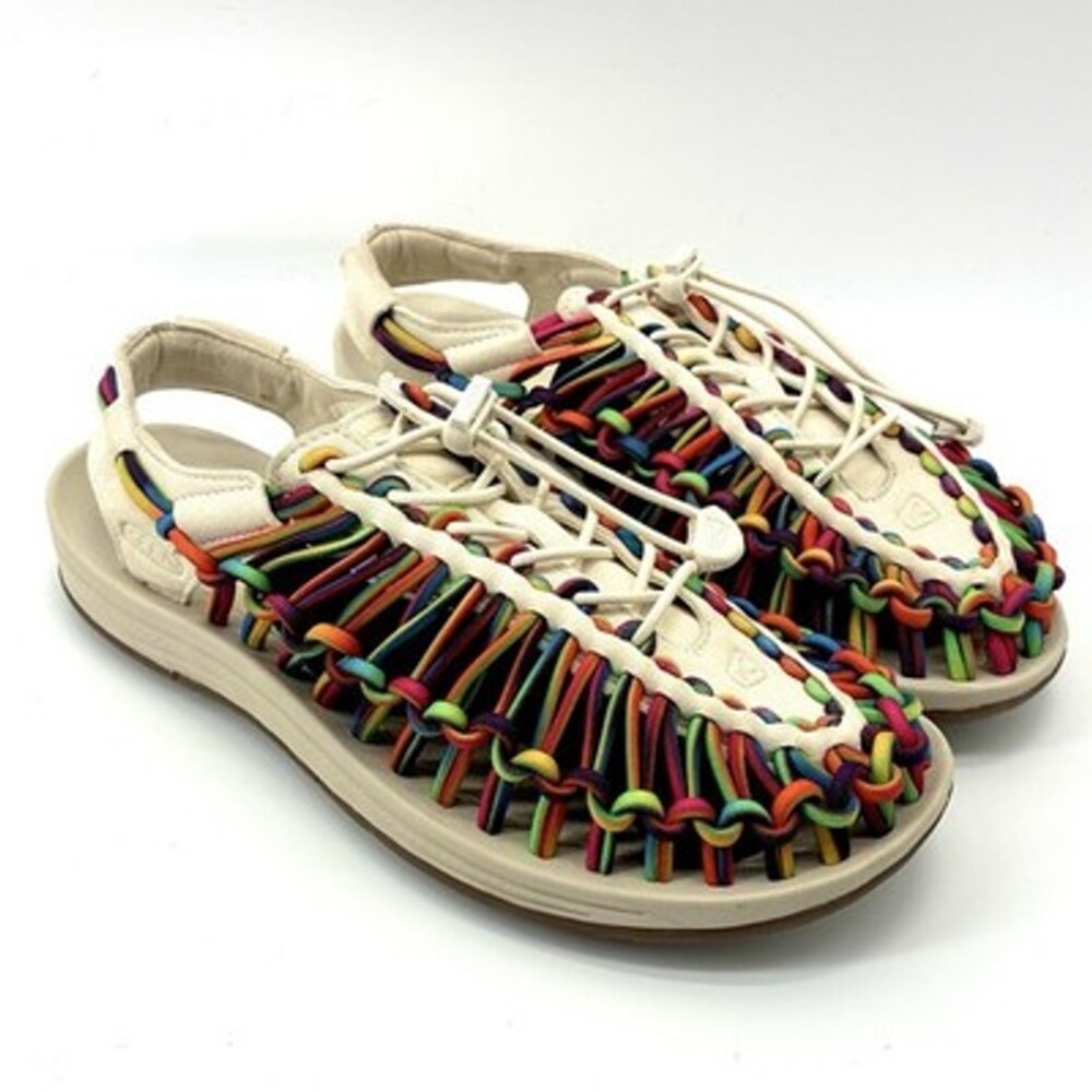 Keen Uneek Rainbow Multicolor Bungee Cord Sandal Women Size 10 Gorpcore (P)